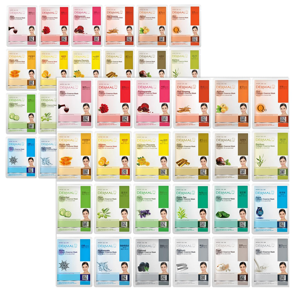 DERMAL pack frontal mostrando 48 mascarillas, conveniencia por unidad