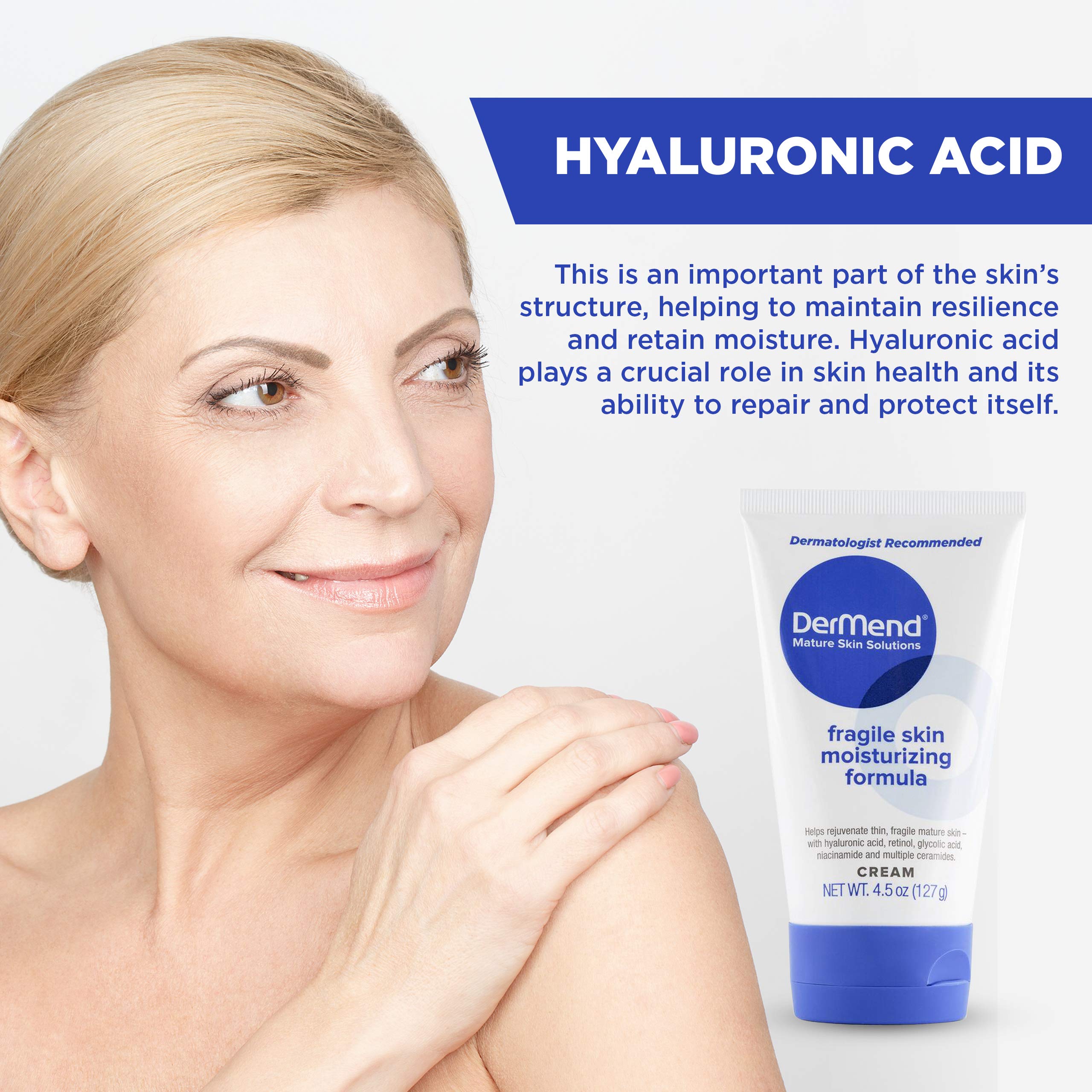 DerMend being applied to skin demonstrating easy absorption and hydration