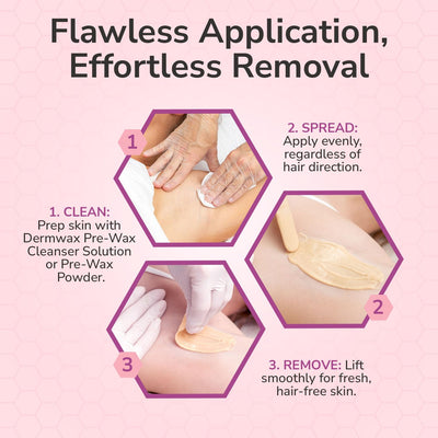 Dermwax cera fundida en recipiente lista para aplicar, control de temperatura