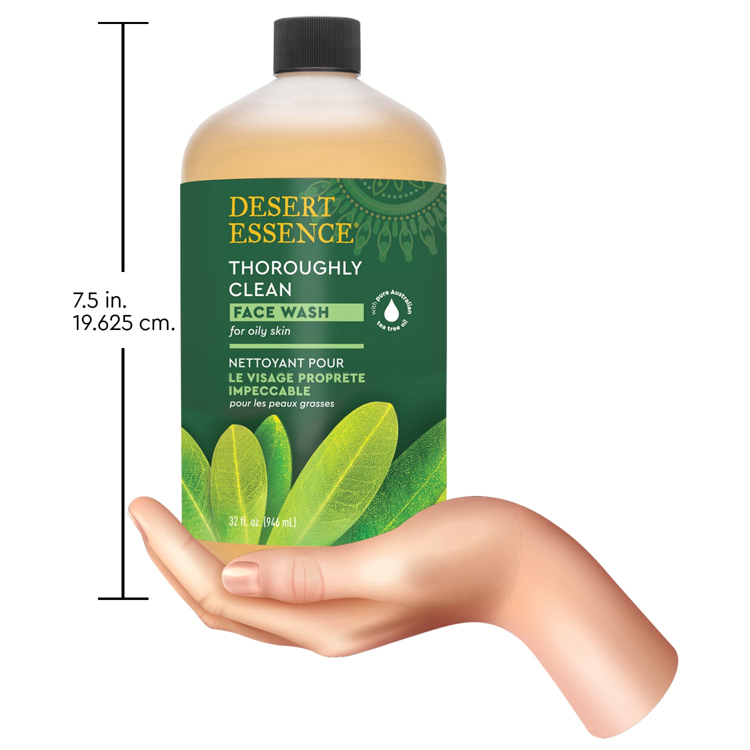 Person using Desert Essence after workout to refresh face and remove sweat
