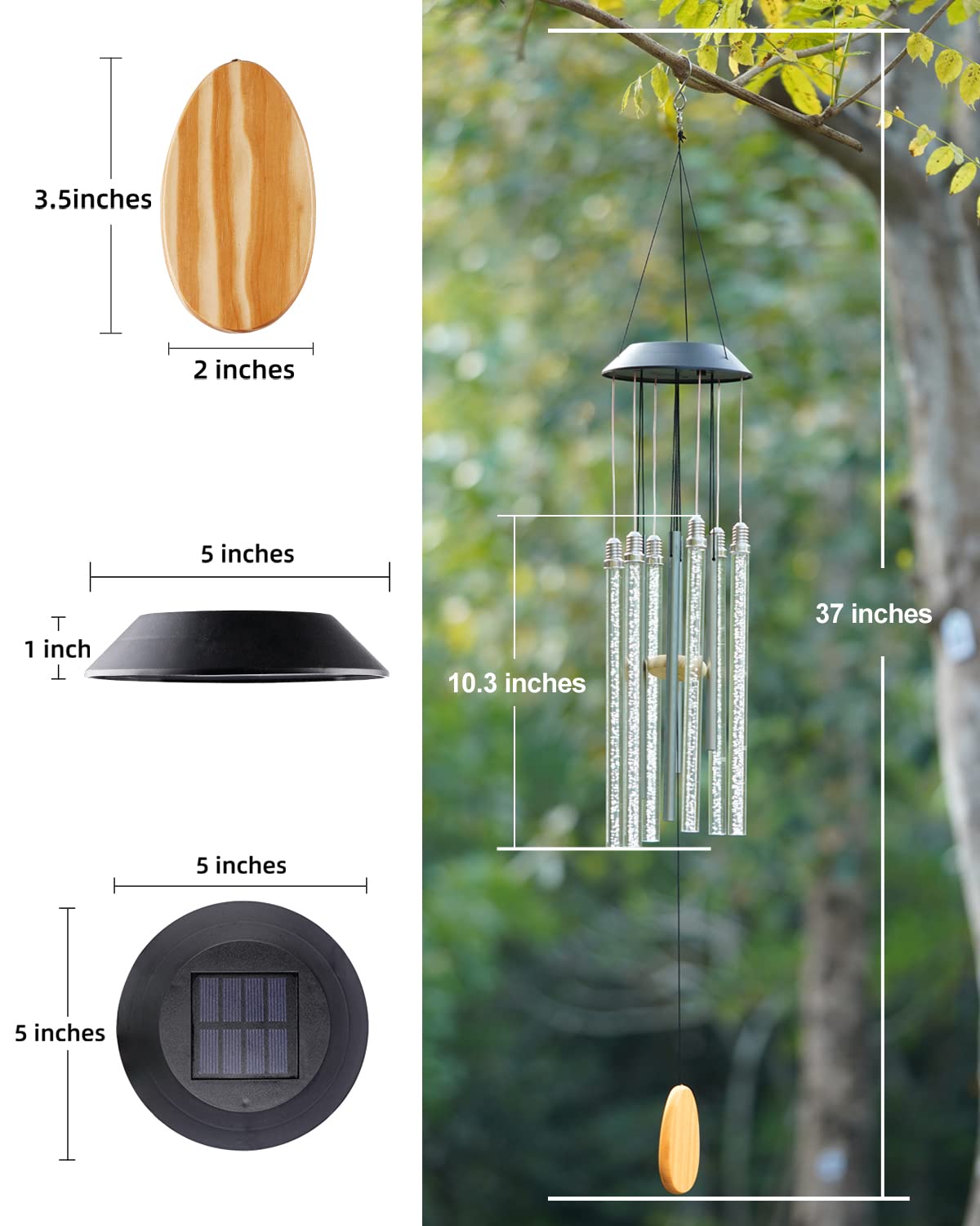 DesGully solar panel top view demonstrating easy sun charging for eight-hour light
