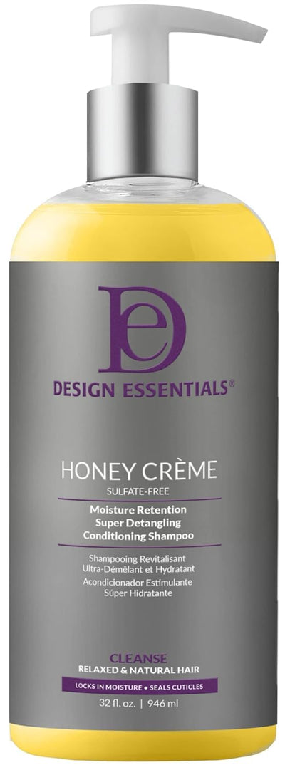 Design Essentials honey creme front bottle showing label and size, highlights hydration