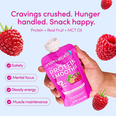 Designer Wellness pouch en mano listo para beber, conveniencia instantánea