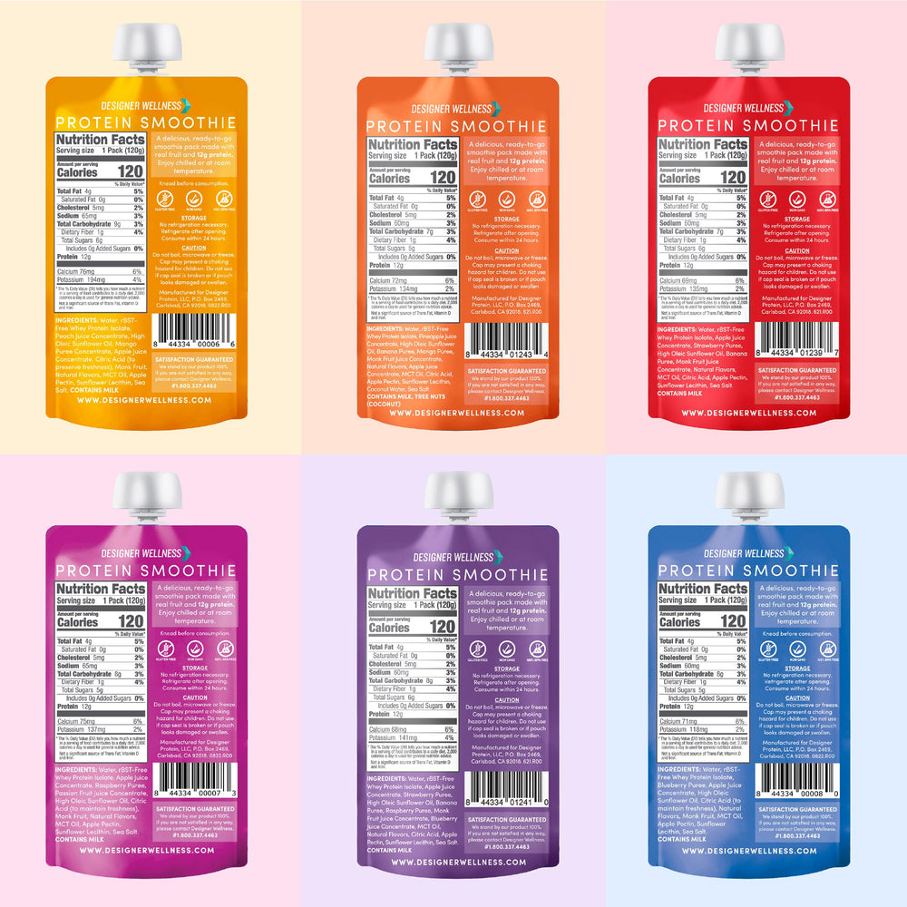 Designer Wellness textura cremosa en close-up, sabor natural garantizado