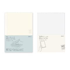 DESIGNPHIL Midori MD cuaderno A5 frontal mostrando cuadrícula y tapa elegante, ideal para escritura fluida
