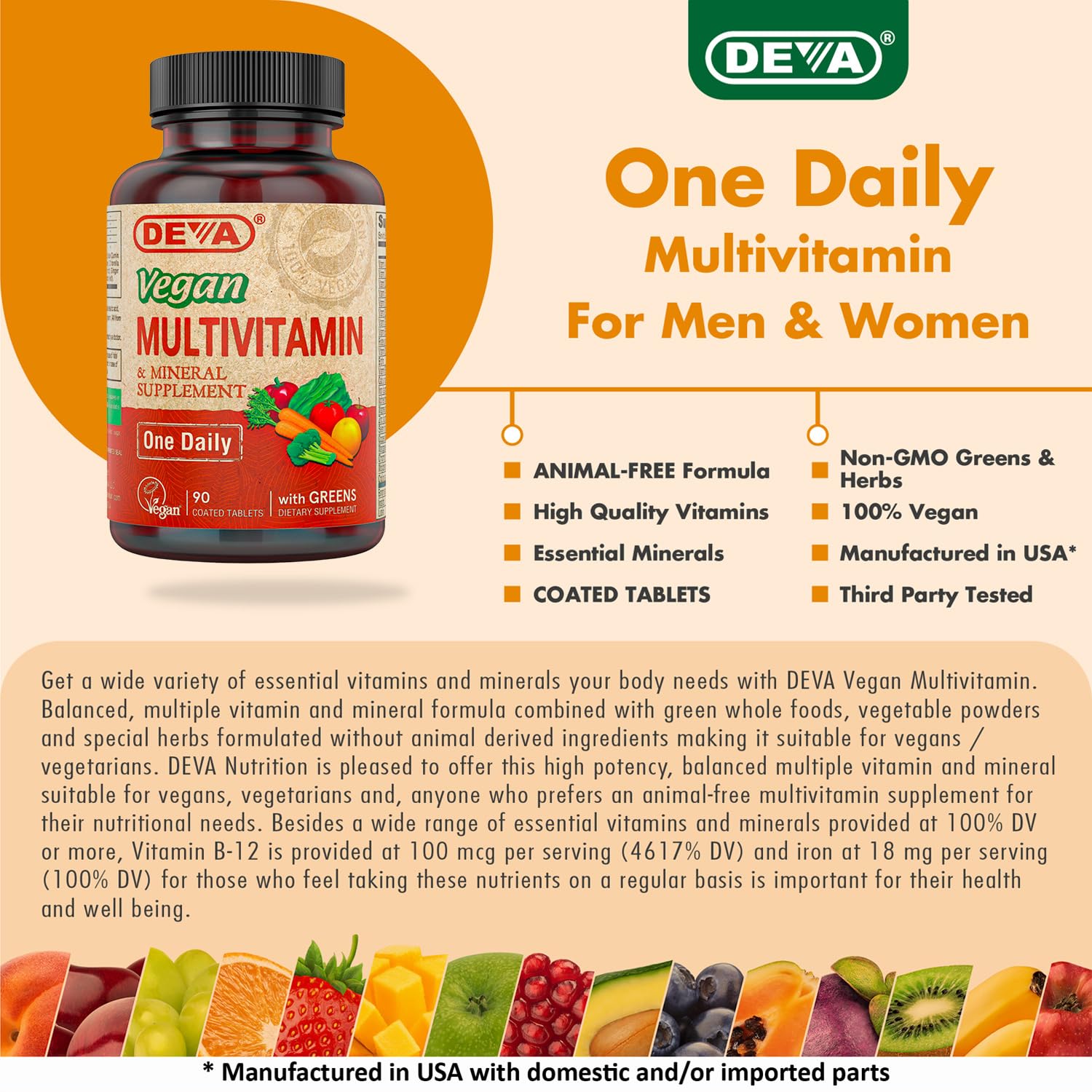 DEVA detalle de la tabla nutricional legible para consultar ingredientes