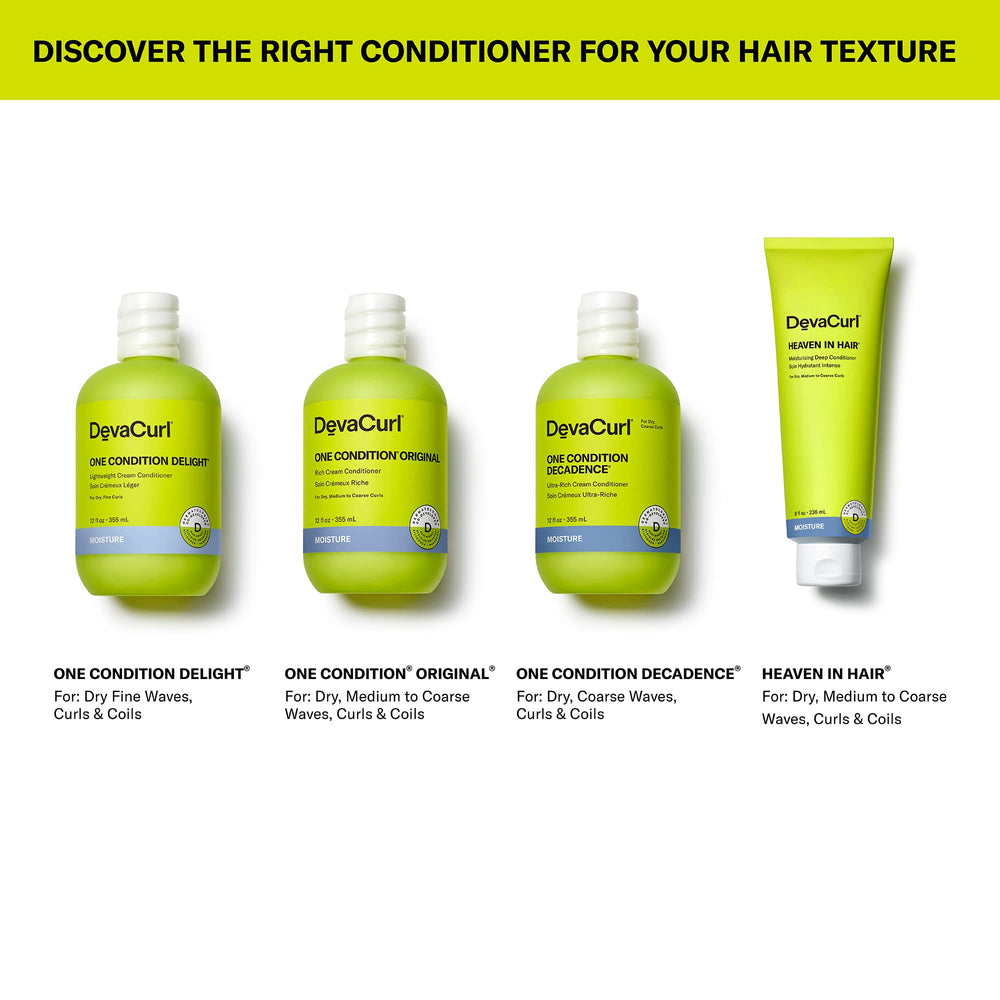 DevaCurl conditioner applied in shower demonstrating detangling benefit