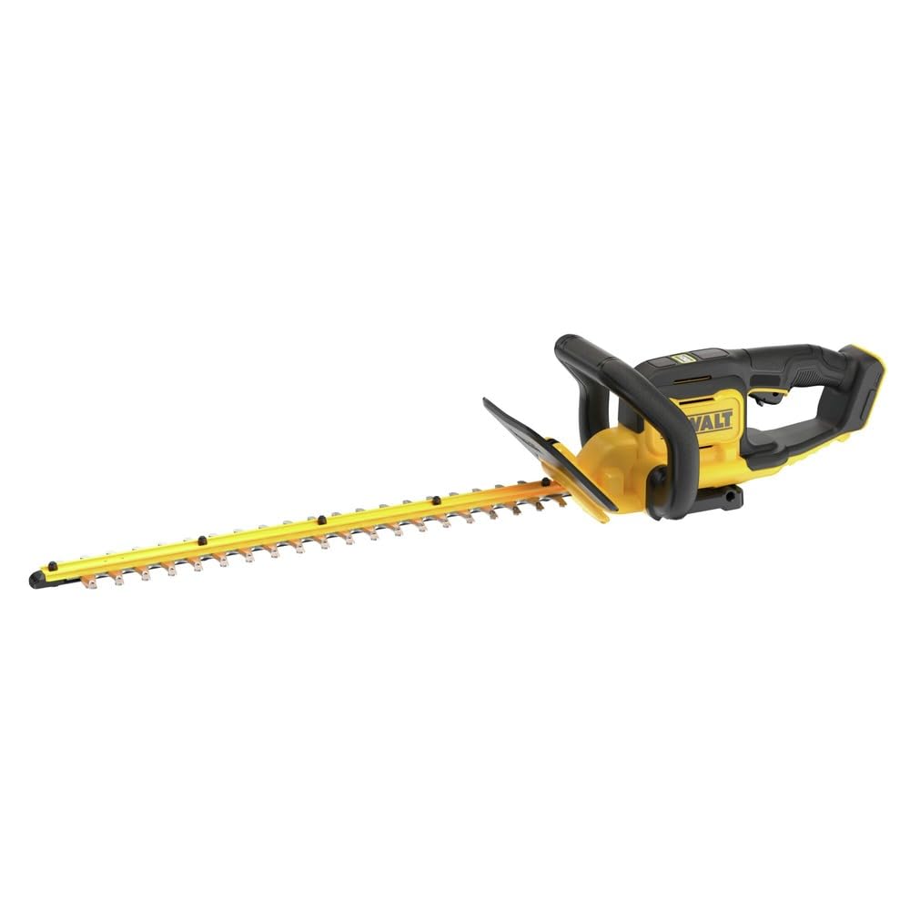 DEWALT 22-inch trimmer front view showing blade and housing for precise trimming