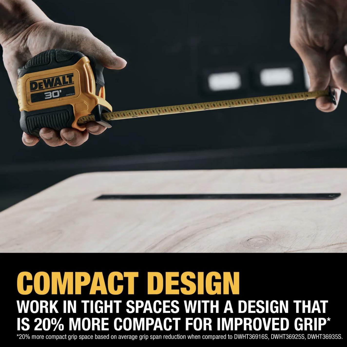 DEWALT textura y cuerpo compacto que mejora ergonomía y agarre