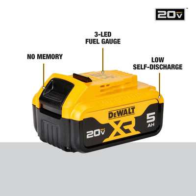 DEWALT battery on a scale showing lightweight 1.4 lb benefit