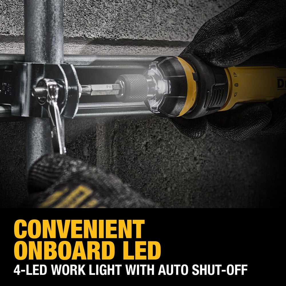 DEWALT USB charging cable connected to port for quick recharges and low downtime