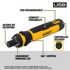 DEWALT close-up of FLEXDRIVE collar illustrating slide-to-drive control for faster operation