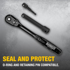 DEWALT CR-440 impact socket side profile demonstrating durable heat-treated steel