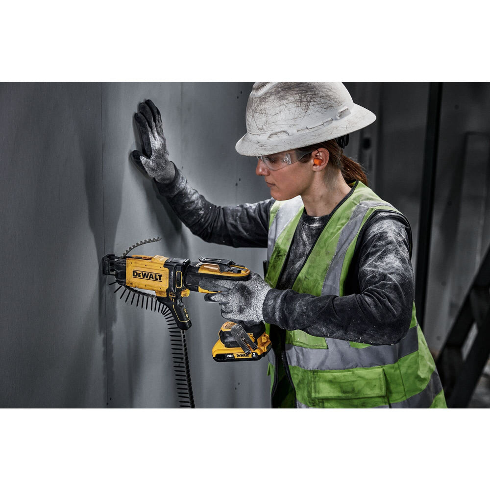 DEWALT DCF630B top-mounted mode selector closeup for quick one-handed switching