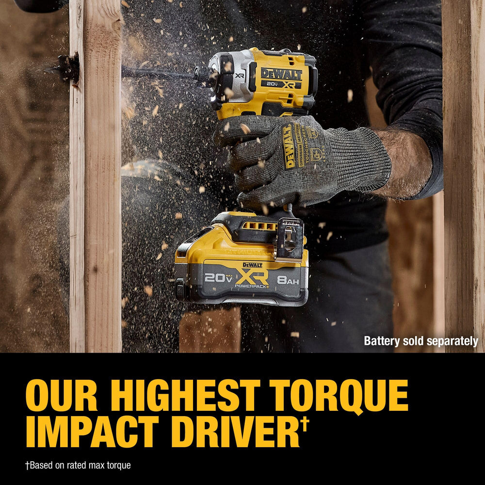 DEWALT DCF860B close-up of speed selector and trigger for precise control