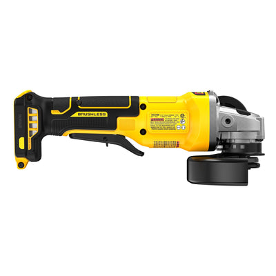 DEWALT angle grinder with Type A and Type B guards demonstrating wheel versatility