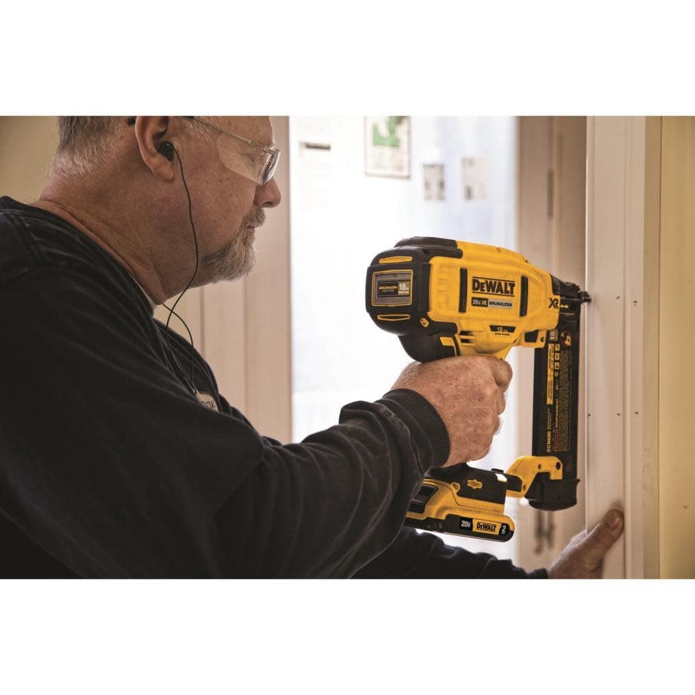 DEWALT depth adjustment detail demonstrating tool-free countersink control for consistent finish