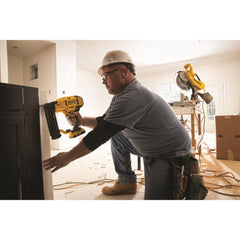DEWALT micro-nose close-up highlighting improved sightline and precise nail placement