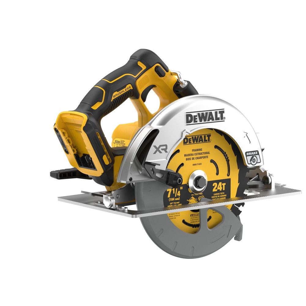 DEWALT DCS590B ajuste de bisel demostrando posiciones de ángulo