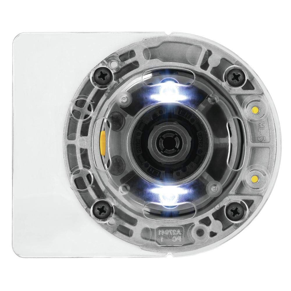 DEWALT dual LEDs illuminating cut area for improved visibility and precise work
