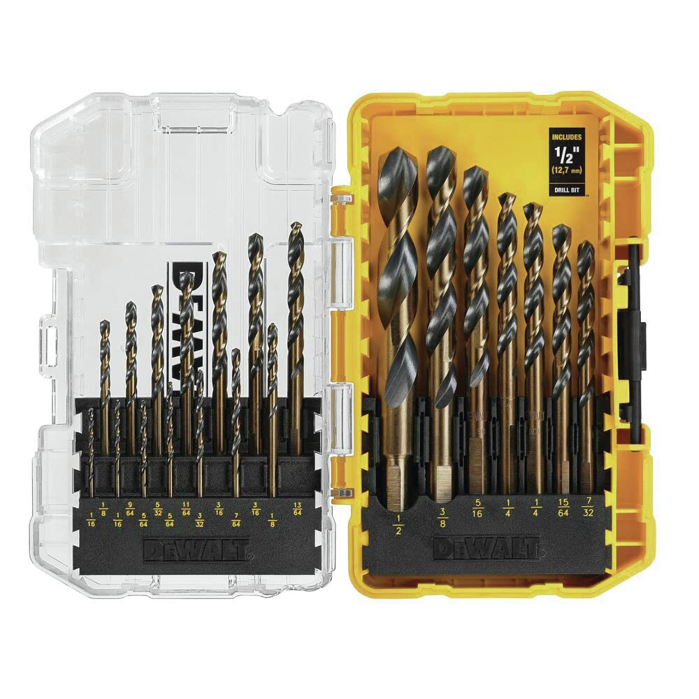 DEWALT empaque frontal del set 21 piezas mostrando organización y confianza