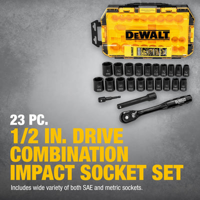 DEWALT mechanic using socket set in workshop showing practical real-world use