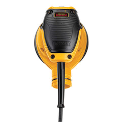 DEWALT detalle del mango y la bolsa de polvo con cierre, facilita control y limpieza