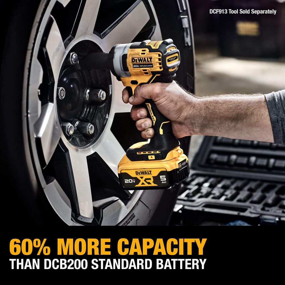 DEWALT battery mounted on a cordless drill demonstrating tool compatibility