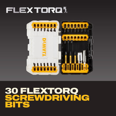 DEWALT pilot-point drill bits detail showing clean-start tips for accurate holes