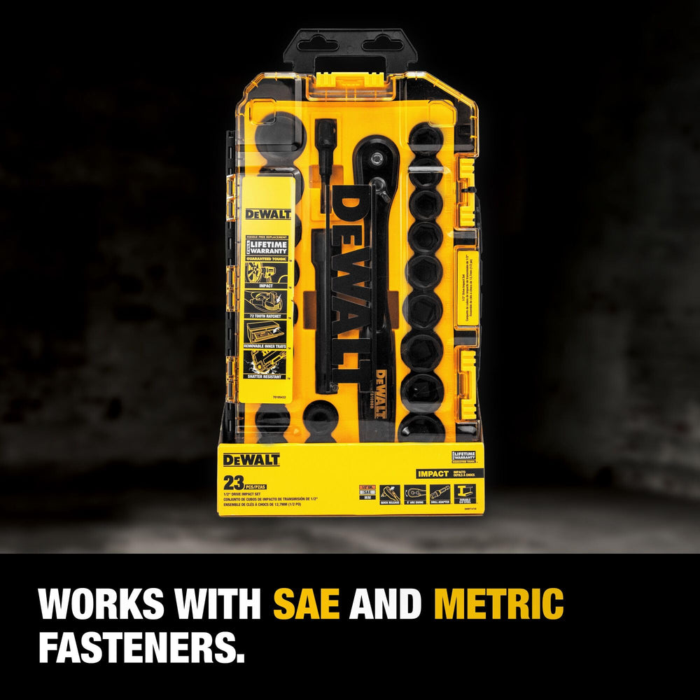 DEWALT 72-tooth quick-release ratchet close-up for precise, low-swing operation