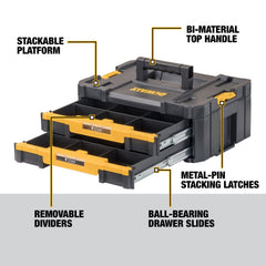 DEWALT cajones abiertos con bits dentro para acceso rápido y orden