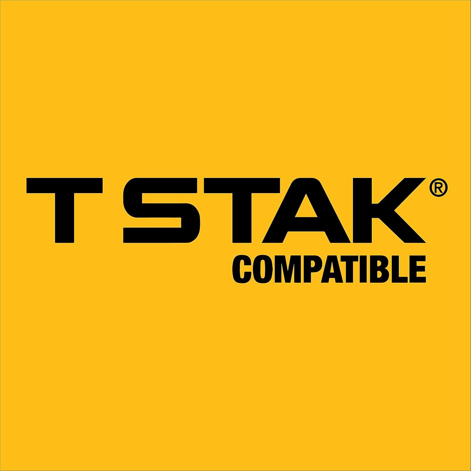 DEWALT organizador en taller demostrando transporte y apilado seguro