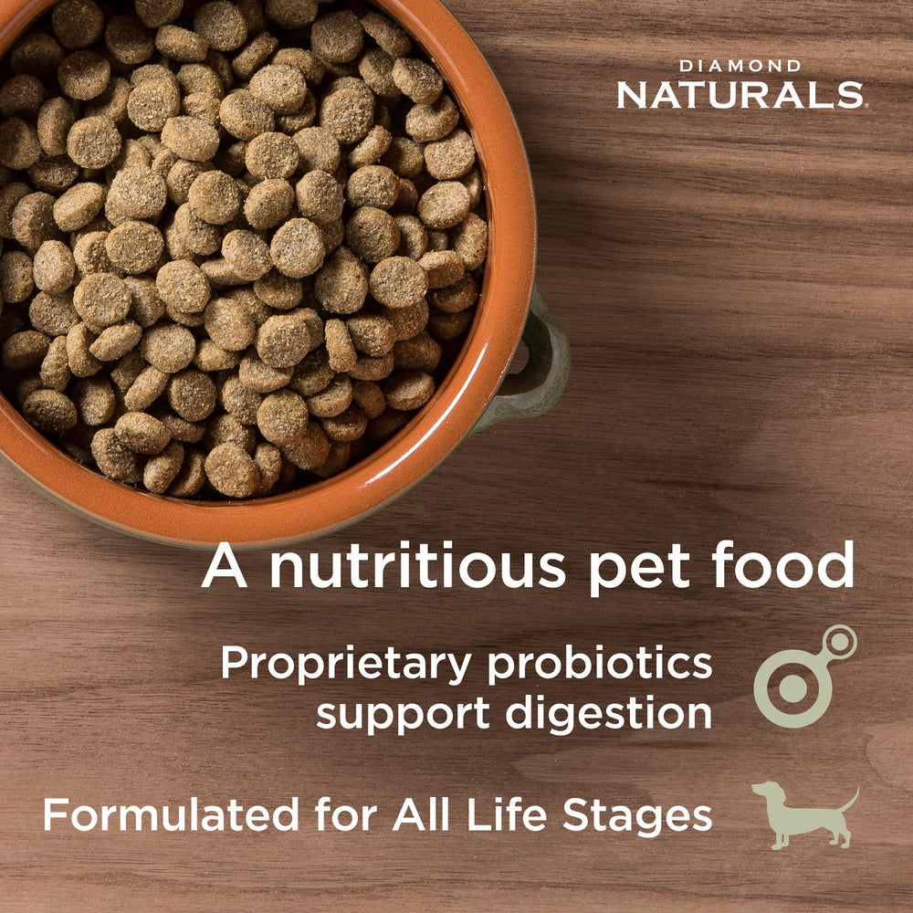 Diamond Naturals close-up of kibble texture highlighting salmon meal