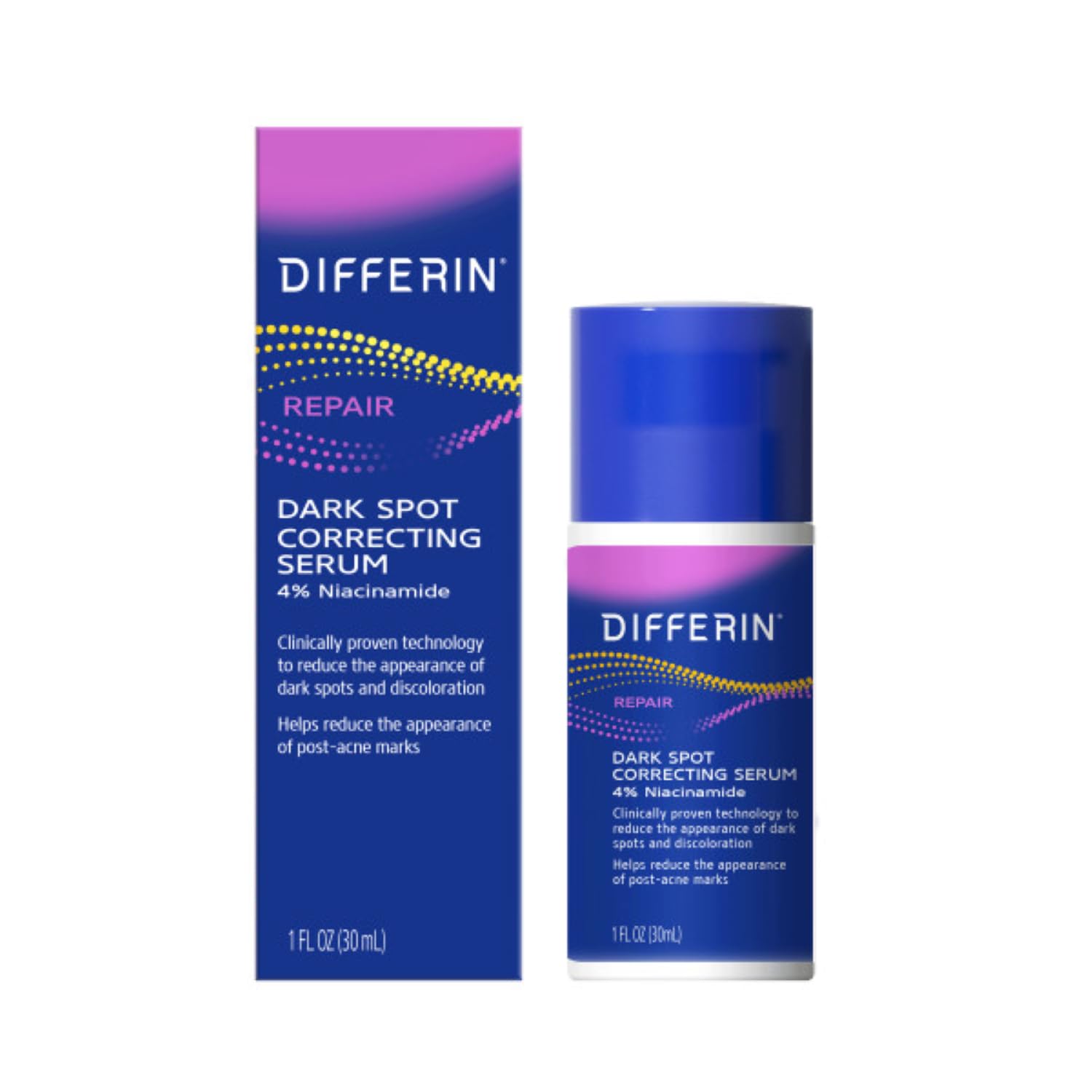 Differin envase frontal mostrando etiqueta y beneficio aclarante