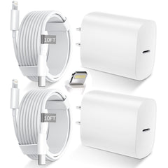 DiHines front packaging showing two 20W chargers and cables for fast charging convenience