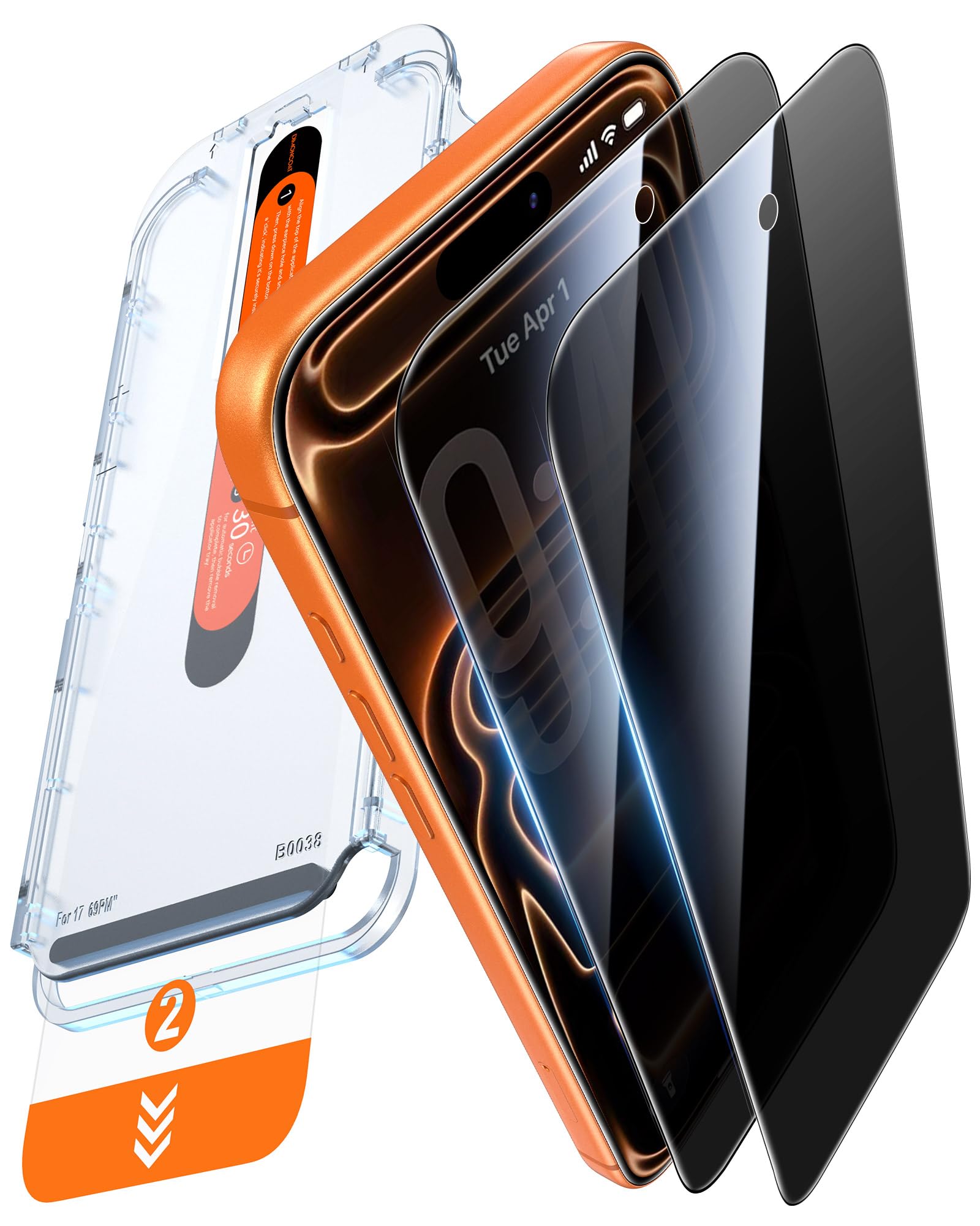DIMONCOAT protector frontal ajustado al iPhone 17 Pro Max, protección clara
