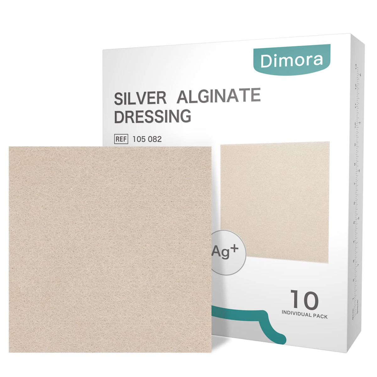 Dimora apósito alginato plateado vista frontal, protección estéril