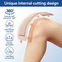 Dimora dressing applied on leg demonstrating secure fit and absorbency