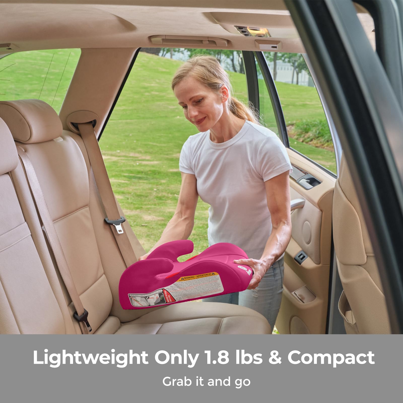 Diono Solana Lite installed in car demonstrating three-across fit for shared back seats