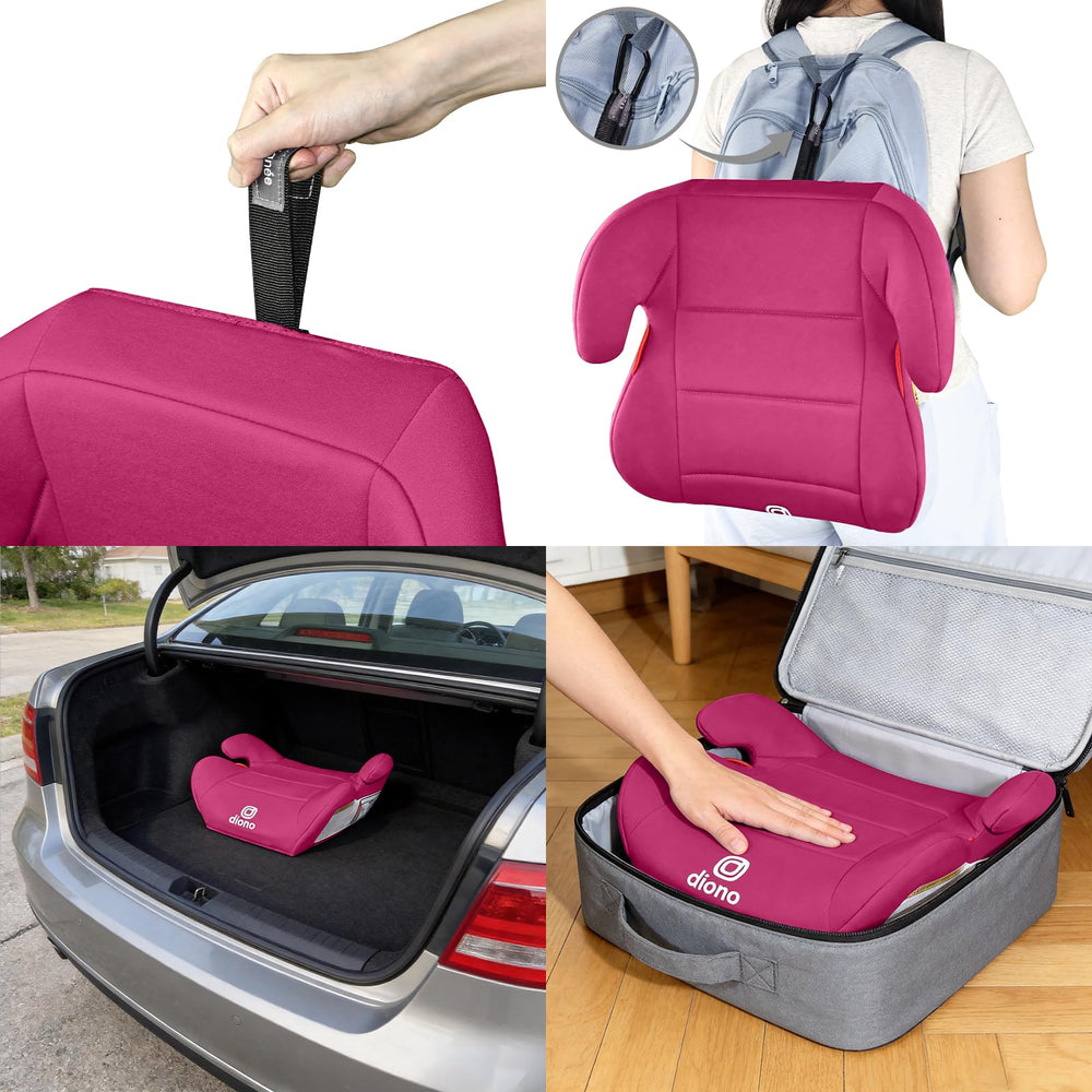 Diono Solana Lite next to child silhouette indicating 40–100 lbs suitability and scale