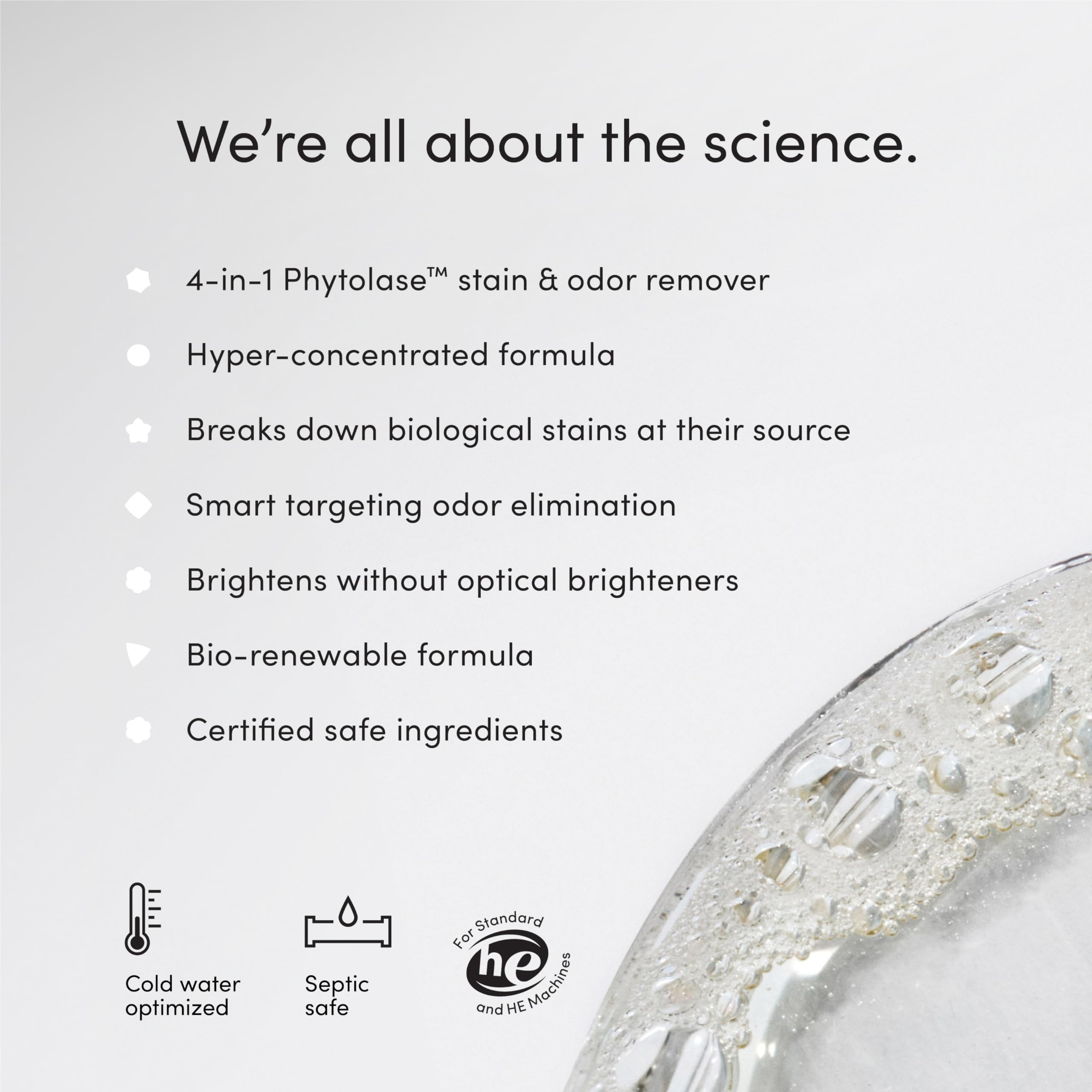 Etiqueta del producto Dirty Labs con ingredientes y certificaciones visibles para seguridad