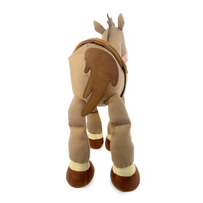 Disney Store Bullseye faux-suede saddle and golden stirrups highlighting realistic texture
