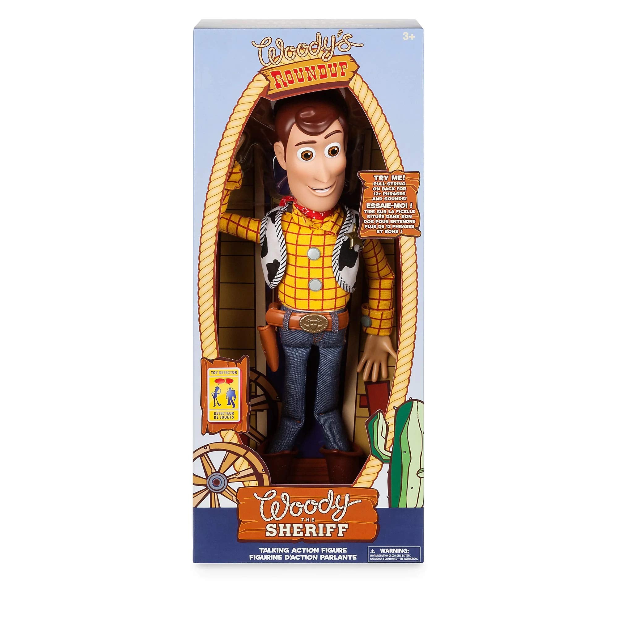 Disney Store Woody comparación de tamaño y detalles de vestimenta
