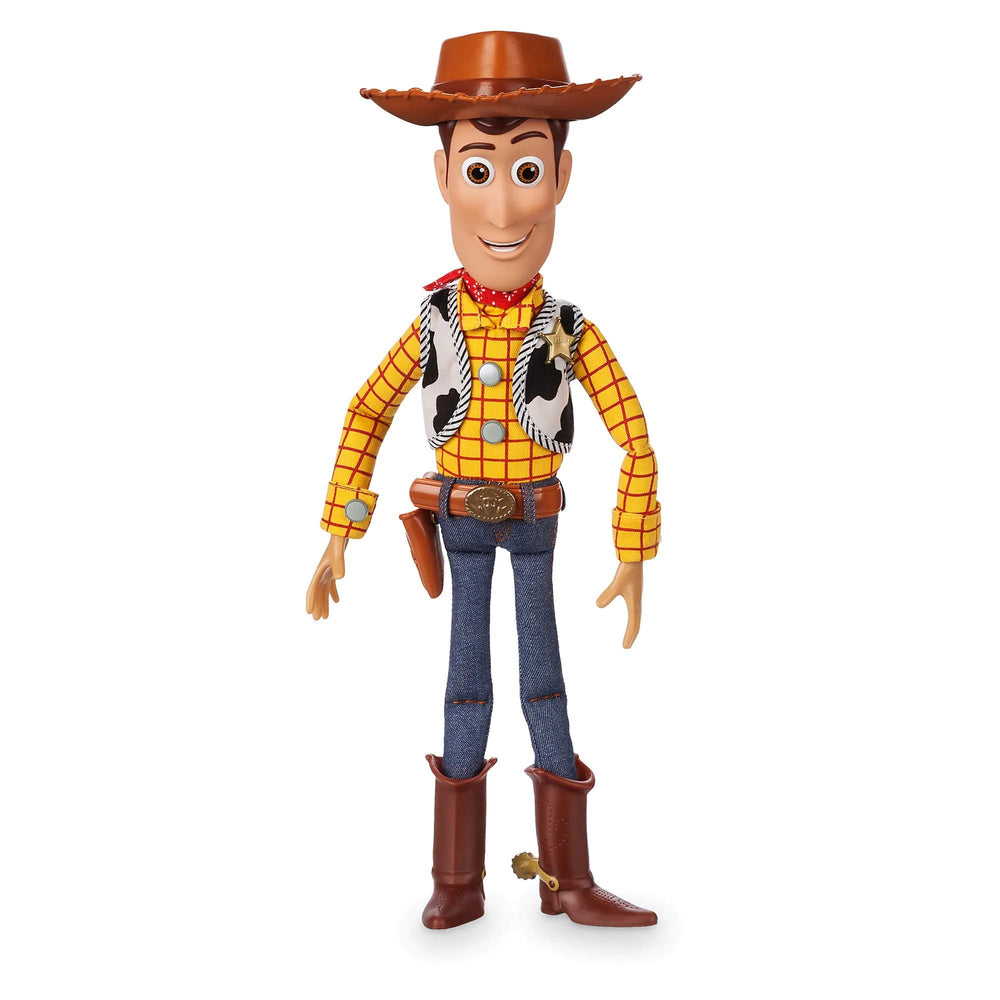 Disney Store Woody vista frontal mostrando detalle y realismo del personaje