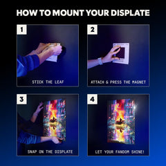 Displate póster metálico colgado en sala moderna mostrando montaje limpio y sin daños