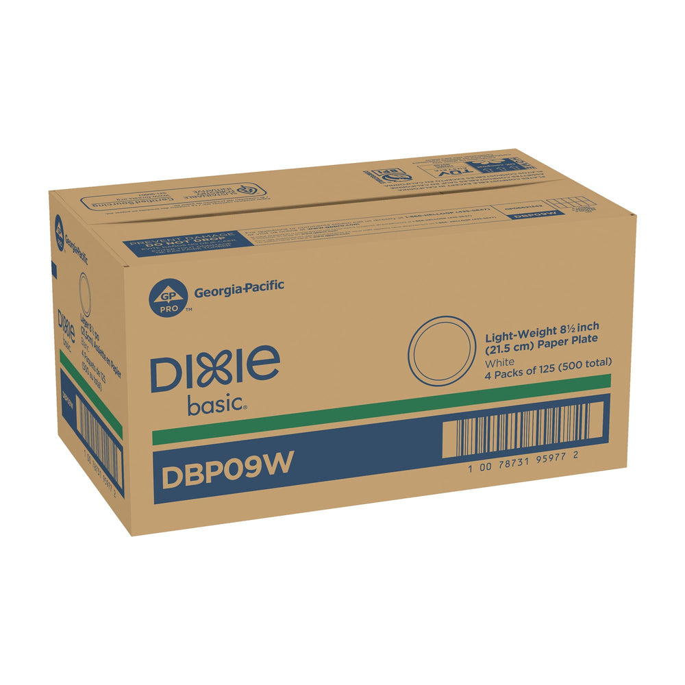 Dixie Basic etiqueta con certificaciones de compostabilidad y origen responsable