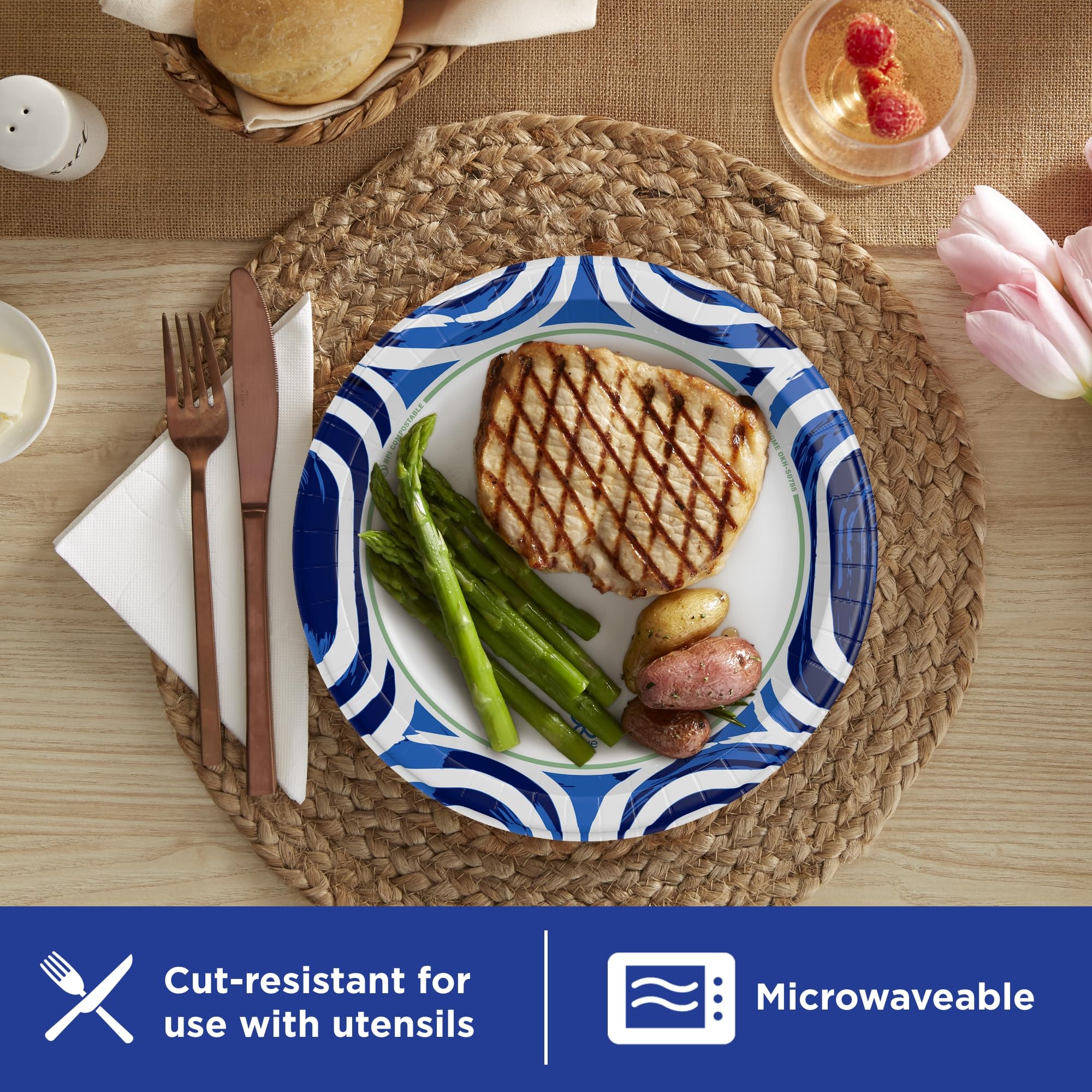 Dixie Ultra plate in microwave illustrating safe reheating convenience