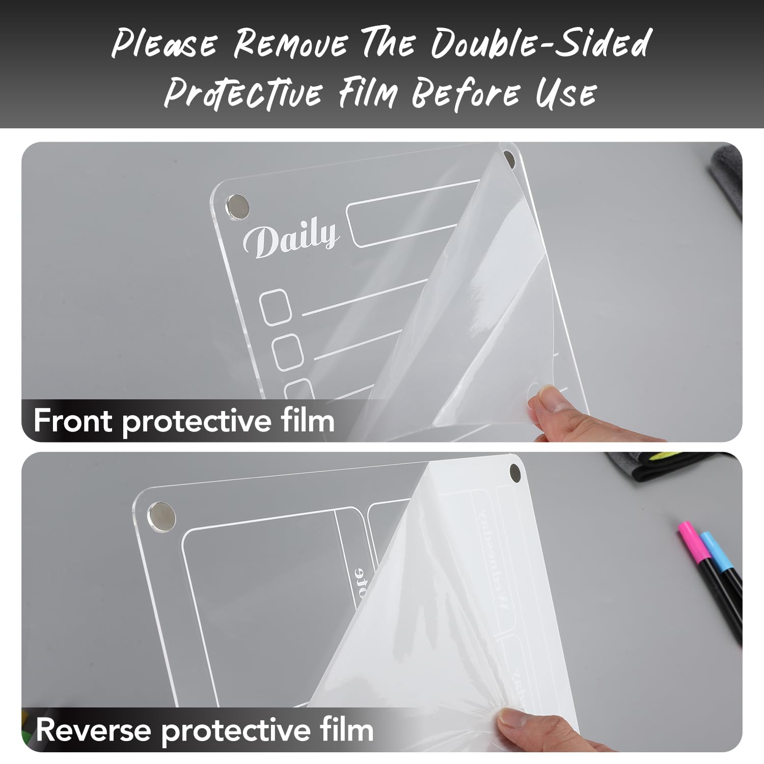 DIYMAG panel magnético adherido a nevera para planificación familiar visible