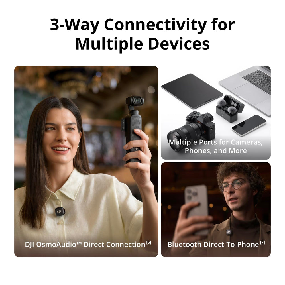 Lavalier mic detail from DJI Mic 3 showing secure clip and clear speech capture advantage