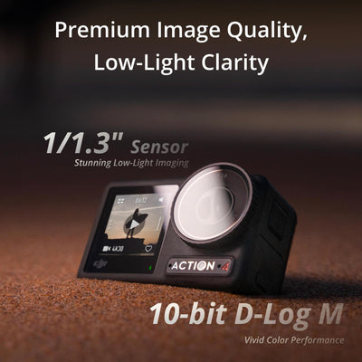 DJI Osmo Action 4 rear touchscreen display for easy framing and playback